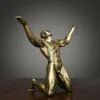 12 5 tum Art Deco Bronze Sculpture Creative Abstract Figure Staty Dekorativ295R