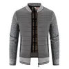 Men's Sweaters Patchwork Sweater Jacket Autumn Winter Warm Stand-up Collar Zipper Cardigan Male Clothing Casual Knitwear Coat