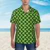 Camisas casuais masculinas trevo trevo praia camisa bonito folha verde verão homem blusas vintage mangas curtas harajuku personalizado diy topos