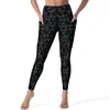 Kvinnors leggings abstrakt geometri yoga byxor sexiga ränder tryck design hög midja fitness gym leggins lady retro stretch sport legging