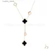 Pendant Necklaces Pendant Necklaces Double Side Clover Necklace Handmade Luxury Jewelry For Women Gift Drop Delivery 202 Otlcu L240311