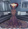 キラキラした長いウエディングドレス2021セクシーなマーメイドスタイルスパンコンアフリカン女性ブラックガールズガラセレブイブニングパーティーナイトガウンズ7056315
