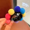 Accessori per capelli Ragazze colorate Artiglio del panino Coda di cavallo Fibbia Clip Palla di peluche Simpatici bambini Equiseto