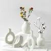 Nordic Ins Ceramic Vase Home Ornaments White Vegetarian Creative Ceramic Flower Pot Vases Home Decorations Craft Gifts T200624296B