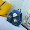 10A Denim Backpack Woman Designer Handbag Purse Hobo Satchel Clutch Evening Baguette Bucket Tote Pouch Bag Pochette Accessoires Trunk Printed wallet