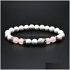 Bracelets porte-bonheur plaqués or, brins de pierre perlés de 8Mm, bijoux de Yoga élastiques faits à la main pour femmes et hommes amoureux, livraison directe Dhnsy
