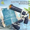 Gun Toys HUIQIBAO sac à dos électrique automatique pistolet à eau combat jouet d'été pistolets à absorption d'eau en plein air plage piscine jouets enfant adulte L240311