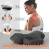 Massageador elétrico travesseiro cervical compressa vibração massagem pescoço tração relaxar dormir memória espuma coluna apoio 240304