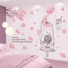 Wandaufkleber Cartoon Mädchen Mond Schaukel DIY Baum Blätter Wandtattoos für Kinderzimmer Kinder Baby Schlafzimmer Küche Home Dekoration2559
