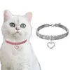 Colar de strass para cachorro e gato, coleira fofa com brilho para cachorro e gato, joias para animais de estimação, cristal, diamante, elasticidade, suprimentos para animais de estimação 2564