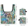 Sacos de compras Grande Saco Dupla Alça Bolsa Totebag Impressão Colorida Dobrável Tote Reciclar Bolsa Floral Padrão Personalizado