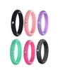 Silicone ring with rhinestone 5mm width Fashion Women Flexible Rubber Silicone Durable Wedding Ring Women039s Jewelry Size 4 to8609915