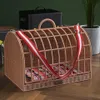 Cesta de transporte para gatos, cesta de vime para transportar gatos, cama portátil para animais de estimação, casas com almofada macia, transportador de animais de estimação basket202p