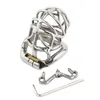 Stainless Steel Male Chastity Device Adult Chastity Cage With Curve Cock Ring Bondage Penis Chastity Belt Sex Toys for Men