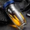 Water Bottles Glass Cup Double-layer Portable Men's Business Office Tea Separation Thickening Large-capacity Household