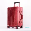 Valigie 20''24''Valigia Guscio In Alluminio Puro Con Ruote Trolley Lucchetto Mala Valise De Voyage Avec Roulettes