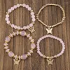 Bracelet 4pcs chaîne perle dame bracelet mode style main chaîne ensemble quatre pièces papillon