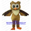 Mascot Costumes Brown and Blue Owl Owlet Mascot Costume Adult Cartoon Character Outfit Suit Attract Customers Kindergarten Pet Shop Zx1682