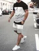 Survêtements pour hommes T-shirt ensemble avec des motifs rétro 3D imprimé rue quotidien à manches courtes 2 pièces de base mode léger S-3XL