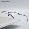 Screwless Myopia Glasses Eyewear Mens Half Frame Business Office Fashion Prescription Eyeglasses icoYicon 6105 240228