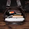 Backpack Canvas+crazy Horse Leather Maletas Business Briefcase 12" Laptop Case Attache Portfolio Tote Maletin Messenger Bag for Men B259