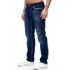 Herren-Jeans, klassisch, lässig, sportlich, hochwertige Mode, Kleidung, einfarbig, gerades Bein, schmale Passform, Straße, Taschendekoration