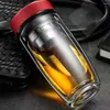 Water Bottles Glass Cup Double-layer Portable Men's Business Office Tea Separation Thickening Large-capacity Household