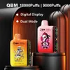 QBM NOWOŚĆ 18000 Puff 9K 18K DREAPOSABLE WAPE TRYB + Wyświetlacz cyfrowy E papieros 9K Puls Puls 18k Puffs Regularne Vapes 18 ml E-Liquid 10 Smaki Vaper Vaper VS BC10000