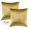 2 Packs Gold Decorative Cushions Covers Cases for Sofa Bed Couch Modern Luxury Solid Velvet Home Throw Pillows Covers Silver 22060236C