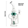 9,8 pouces Dab Rig coloré verre Bongs narguilés en ligne Perc conduites d'eau 14mm Joint huile plates-formes recycleur Bong barboteur