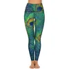 Leggings femininas pavão padrão calças de yoga animal pena impressão sexy cintura alta casual esportes collants estiramento gráfico ginásio leggins