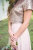 Two Tone Rose Gold Bury Country Bruidsmeisje Jurken Custom Make Long Junior Maid of Honor Wedding Party Guestjurk goedkoop plus maat