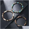 Bracelets de charme brins de pierre naturelle en bois perlé élastique pour femmes hommes amoureux bijoux d'été faits à la main livraison directe Dh9Dr