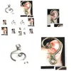 Stud Nya punkrockörhängen Sier Metal Wrap Snake Shape Ear Cuff Stud Clip One Piece 1 Lot Drop Leverans smycken örhängen Dhzrn