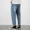 Men's Jeans Y2k Hole Straight Style Baggy Casual Wide Leg Harlan Cargo Pants Youth Streetwear Denim Trousers