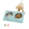 Stalowa podwójne miski dla zwierząt domowych podwójne karmnik wodny dla małych psów koty zwierzęta domowe dostarczanie dania karmienia 276y