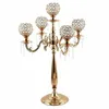 5 Arms Candelabra Home Holiday Decorative Centerpiece Gold Crystal Candle Holders For Dinner Party Candlestick 201202259n