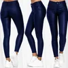 Pantaloni in pelle PU da donna Vita alta Leggings push-up skinny Pantaloni elastici Spandex Jeggings Streetwear S-3XL 240311