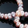 Naturalny słodkowodny naszyjnik z długiej perłowej dla kobiet łańcuch szyi wielokolorowy o wysokiej wysokiej płaski biżuterię 925 srebrne klamry koraliki Choker 240227