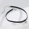 Choker Women Necklace Rhinestone Pendant Decor Braid Faux Leather Strap Adjustable Length Lobster Clip Exquisite Stainless Neck