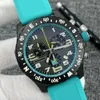 U1 Hoogwaardige AAA Bretiling 48MM Endurance Pro Limited Horloge met zwarte wijzerplaat Quartz Chronograaf Batterijvermogen Datum Herenhorloge Roestvrij stalen band Herenpolshorloge Mooi