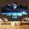5st Set Unframed Moon and Star Universe landskap Oljemålning på duk väggkonst målningskonstbild för vardagsrumsdekoration268z