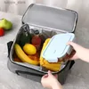 Bento Boxes Double Layer Insulation Lunch Bag Portable Outdoor Picnic Cooler Ice Pack Waterproof Large Capacity Food Thermal Bento Box Bags L240311