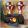 クリスマスの装飾ラミナス装飾品樹脂サンタクロース雪だるまの置物バッグバルーン2024 Navidad Party Supplies OTFXJのLEDライト付き