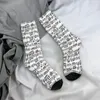 Herrstrumpor Musikmönster Obs Instrument Musik Musiklyssning unisex vinter vindtät lycklig gata stil galen socka