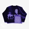 Men's Sweaters Anime Knit Sweater 2024 Hip Hop Rap Retro Vintage Loose Ugly Pullover Y2K Jumpers Knitwears Oversized Women