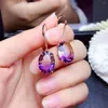 Stud Earrings Luxury Fashion Oval Stone Dangle For Women Colorful Amethyst Earring Charm Jewelry Party Girl Gift