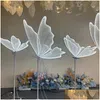 Other Event Party Supplies Stage Chandelier High-Quality Glow Led Light Butterfly Decorative Table Centerpieces Road Lead Decor Backdr Ottrh