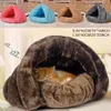 2019 Pet Dog Cat Triangle Bed House Warm Soft Mat Bedding Cave Basket Kennel Washable Nest Y200330248H