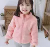 ジャケット2024ファッション男の子の女の子のコート冬の秋の暖かいソリッドジッパー両側ウール布と柔らかい昼寝のかわいい滝